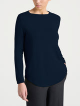 Maglietta con collo a barchetta in Eco Viscosa Blu Donna - Ragno