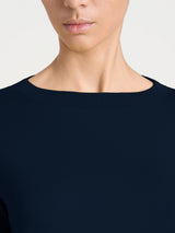 Maglietta con collo a barchetta in Eco Viscosa Blu Donna - Ragno