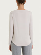 Maglietta con collo a barchetta in Jersey Strech Winter Viscosa Bianchi Donna - Ragno