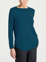 Maglietta con collo a barchetta in Eco Viscosa Blu Donna - Ragno