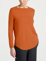 Maglietta con collo a barchetta in Jersey Strech Winter Viscosa Arancioni Donna - Ragno