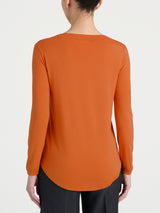 Maglietta con collo a barchetta in Jersey Strech Winter Viscosa Arancioni Donna - Ragno