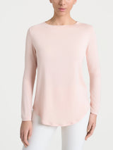Maglietta con collo a barchetta in Jersey Strech Winter Viscosa Rosa Donna - Ragno
