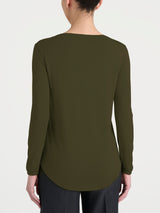 Maglietta con collo a barchetta in Eco Viscosa Verdi Donna - Ragno