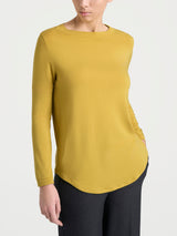 Maglietta con collo a barchetta in Jersey Strech Winter Viscosa Gialli Donna - Ragno