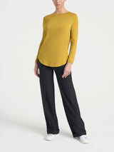 Maglietta con collo a barchetta in Eco Viscosa Gialli Donna - Ragno