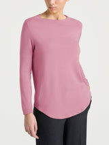 Maglietta con collo a barchetta in Jersey Strech Winter Viscosa Rosa Donna - Ragno