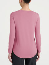 Maglietta con collo a barchetta in Jersey Strech Winter Viscosa Rosa Donna - Ragno