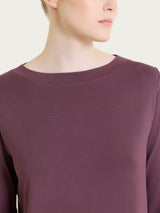 Maglietta con collo a barchetta in Jersey Strech Winter Viscosa Viola Donna - Ragno