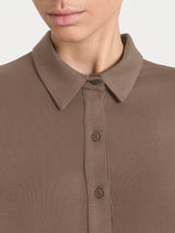 Camicia in Jersey Strech Winter Viscosa Marroni Donna - Ragno