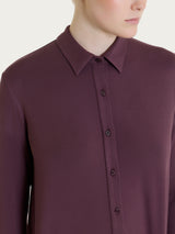 Violettes Stretch-Jersey-Hemd aus Viskose für Damen – Ragno