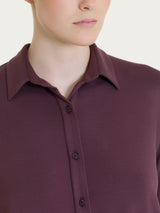 Violettes Stretch-Jersey-Hemd aus Viskose für Damen – Ragno