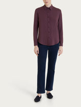 Violettes Stretch-Jersey-Hemd aus Viskose für Damen – Ragno