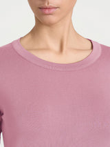 Maglietta girocollo con manica lunga in Jersey Strech Winter Viscosa Rosa Donna - Ragno