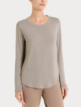 Maglietta girocollo con manica lunga in Eco Viscosa Grigi Donna - Ragno