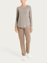 Maglietta girocollo con manica lunga in Eco Viscosa Grigi Donna - Ragno