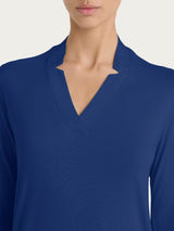Maglietta con scollo a V in Viscosa Summer Blu Donna - Ragno
