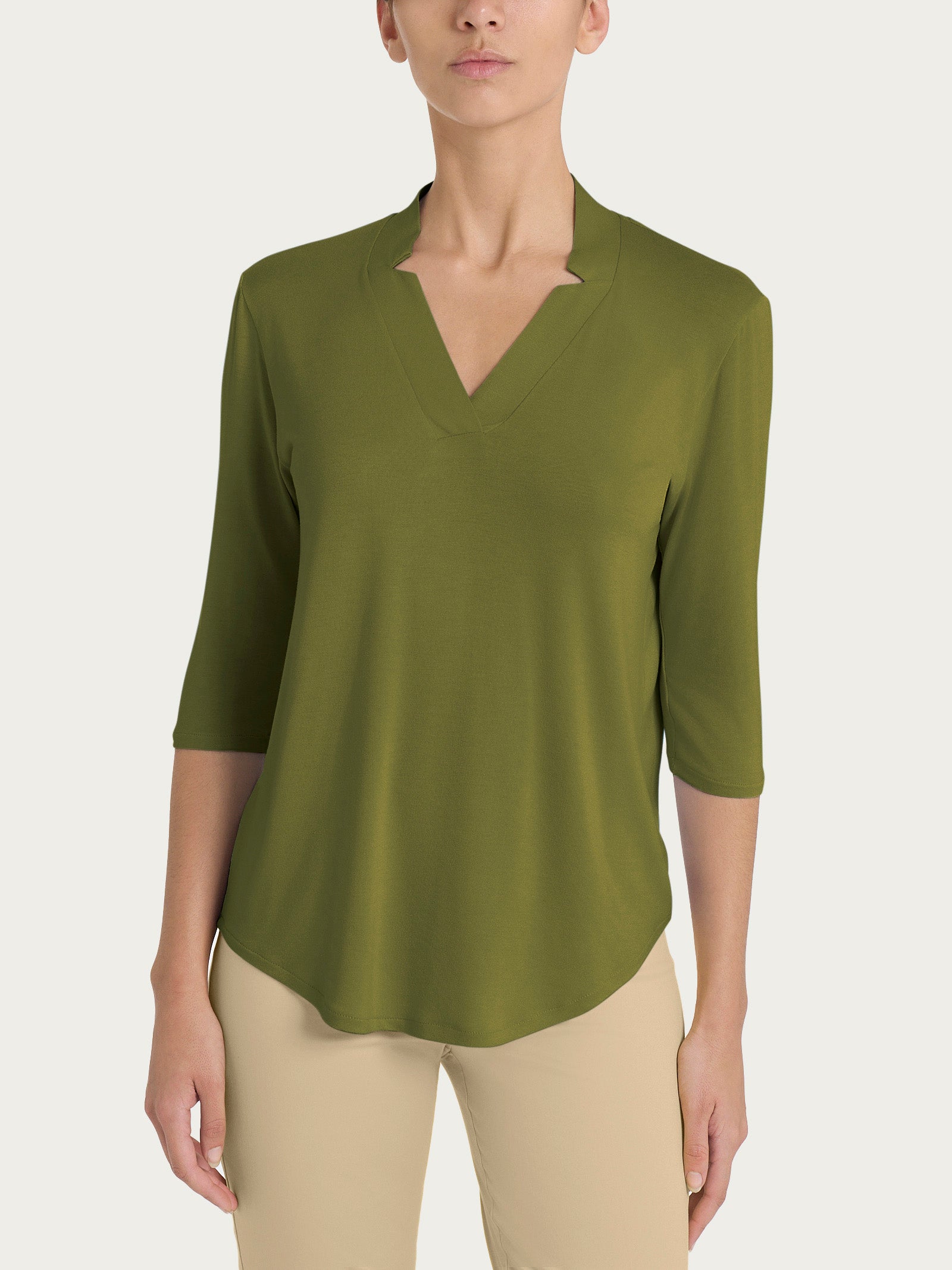 Maglietta con scollo a V in Viscosa Summer Verdi Donna - Ragno