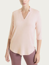 Women's Summer Viscose V-neck T-Shirt Pink - Ragno