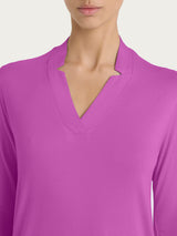 Maglietta con scollo a V in Viscosa Summer Viola Donna - Ragno