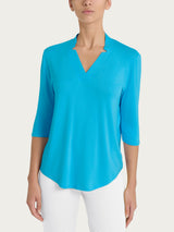 Maglietta con scollo a V in Viscosa Summer Azzurri Donna - Ragno