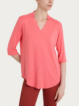 Maglietta con scollo a V in Viscosa Summer Rosa Donna - Ragno
