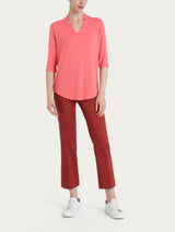 Maglietta con scollo a V in Viscosa Summer Rosa Donna - Ragno