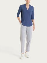 Maglietta con scollo a V in Viscosa Summer Blu Donna - Ragno