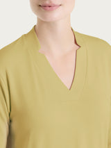 Summer Green Women's V-neck Viscose Summer T-shirt - Ragno