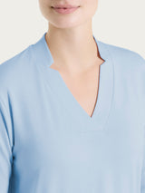 Azure Summer Viscose V-neck T-Shirt Women's - Ragno