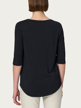 Maglietta girocollo in Viscosa Summer Neri Donna - Ragno