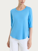 Maglietta girocollo in Viscosa Summer Azzurri Donna - Ragno