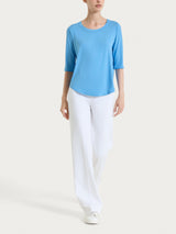 Maglietta girocollo in Viscosa Summer Azzurri Donna - Ragno