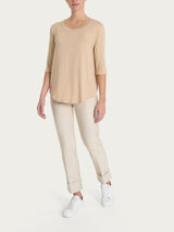 Maglietta girocollo in Viscosa Summer Marroni Donna - Ragno