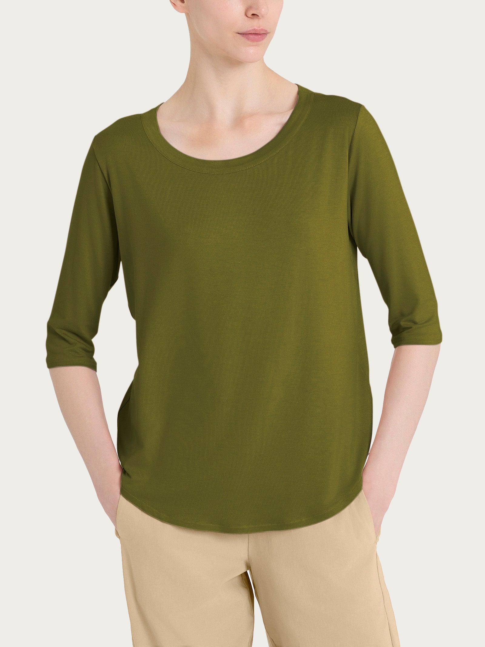 Maglietta girocollo in Viscosa Summer Verdi Donna - Ragno