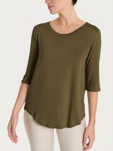 Camiseta de cuello redondo en Viscosa Summer Verde Mujer - Ragno