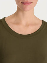 Camiseta de cuello redondo en Viscosa Summer Verde Mujer - Ragno