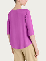 Maglietta girocollo in Viscosa Summer Viola Donna - Ragno