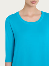Maglietta girocollo in Viscosa Summer Azzurri Donna - Ragno