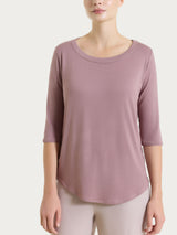 Sommer Viskose T-Shirt mit Rundhalsausschnitt Lila Frauen - Ragno