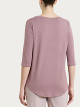 Sommer Viskose T-Shirt mit Rundhalsausschnitt Lila Frauen - Ragno