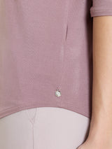 Sommer Viskose T-Shirt mit Rundhalsausschnitt Lila Frauen - Ragno