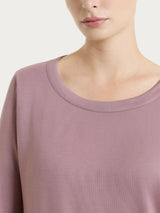 Sommer Viskose T-Shirt mit Rundhalsausschnitt Lila Frauen - Ragno