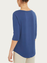 Maglietta girocollo in Viscosa Summer Blu Donna - Ragno