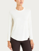 Maglietta a girocollo chiuso in Eco Viscosa Bianchi Donna - Ragno