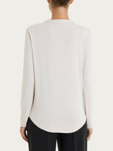 Maglietta a girocollo chiuso in Eco Viscosa Bianchi Donna - Ragno