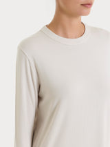 Maglietta a girocollo chiuso in Eco Viscosa Bianchi Donna - Ragno