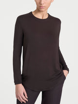 Maglietta a girocollo chiuso in Eco Viscosa Marroni Donna - Ragno