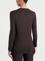 Maglietta a girocollo chiuso in Eco Viscosa Marroni Donna - Ragno