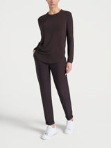 Maglietta a girocollo chiuso in Eco Viscosa Marroni Donna - Ragno